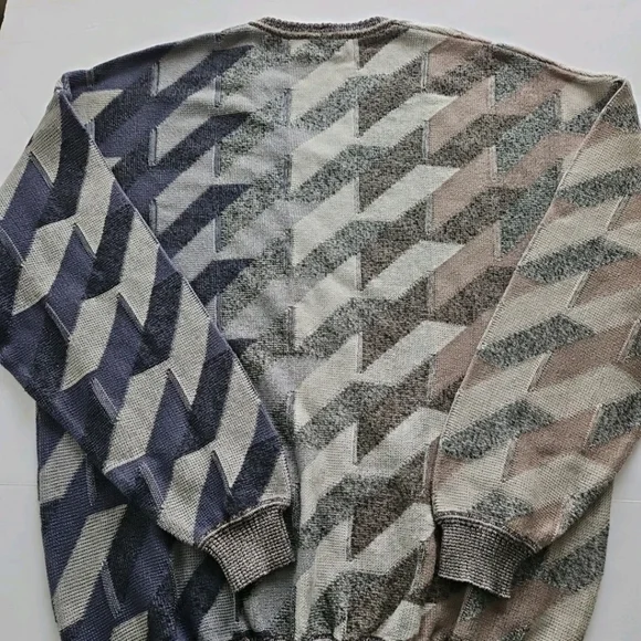 Vintage St Croix Men's Knit Sweater Coogi Style Biggie Cosby L Made USA - Picture 11 of 16